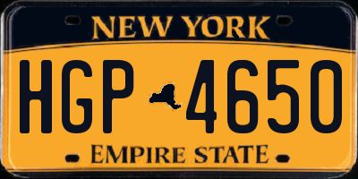 NY license plate HGP4650