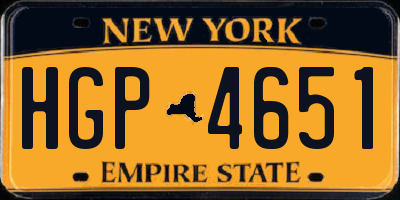 NY license plate HGP4651