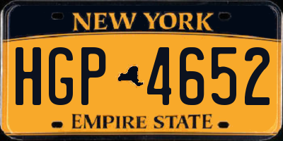 NY license plate HGP4652