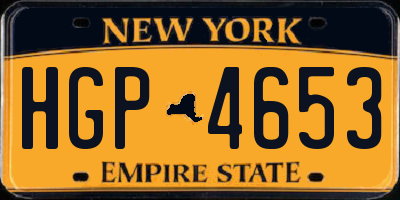 NY license plate HGP4653