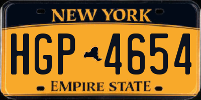 NY license plate HGP4654