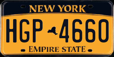 NY license plate HGP4660