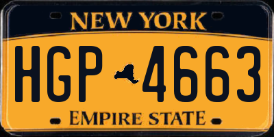 NY license plate HGP4663