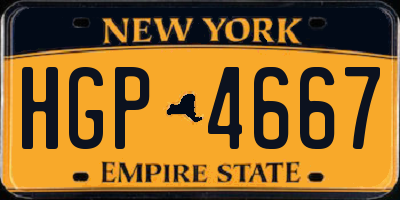 NY license plate HGP4667