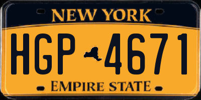 NY license plate HGP4671