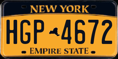 NY license plate HGP4672