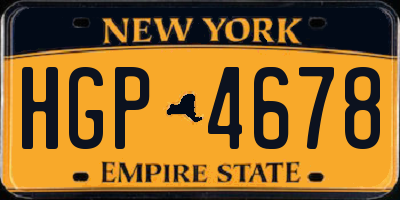 NY license plate HGP4678