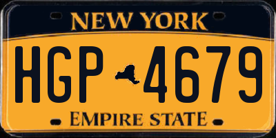 NY license plate HGP4679