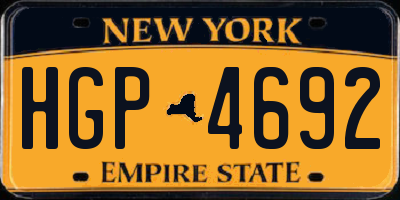 NY license plate HGP4692