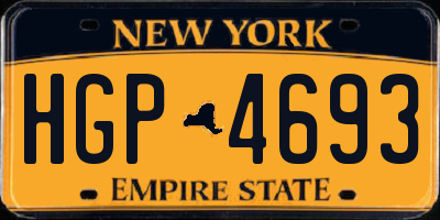 NY license plate HGP4693