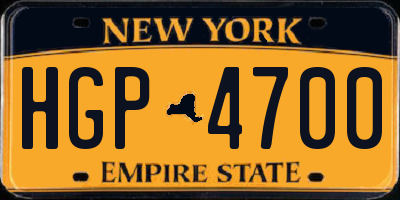 NY license plate HGP4700