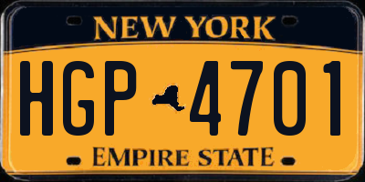 NY license plate HGP4701