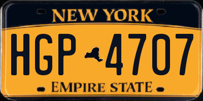 NY license plate HGP4707