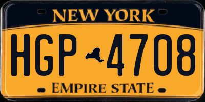 NY license plate HGP4708