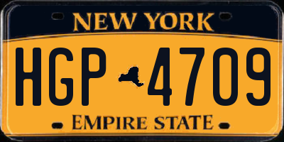 NY license plate HGP4709