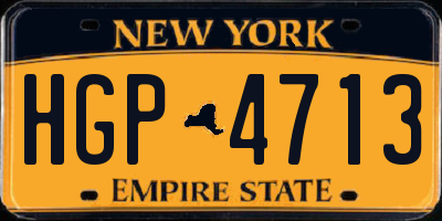 NY license plate HGP4713