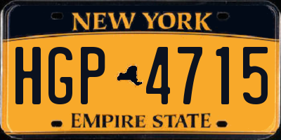 NY license plate HGP4715