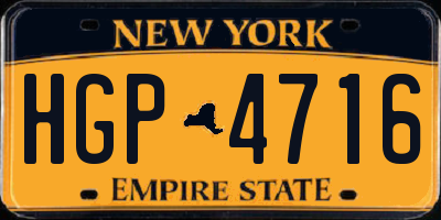 NY license plate HGP4716