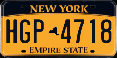 NY license plate HGP4718