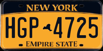 NY license plate HGP4725