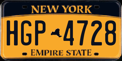 NY license plate HGP4728