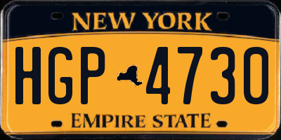 NY license plate HGP4730