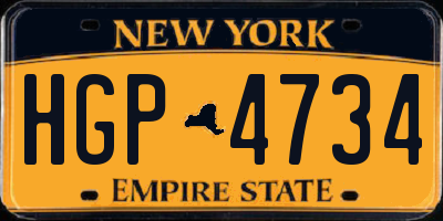 NY license plate HGP4734