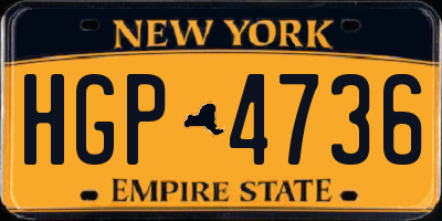 NY license plate HGP4736