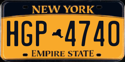 NY license plate HGP4740