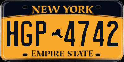 NY license plate HGP4742