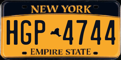 NY license plate HGP4744