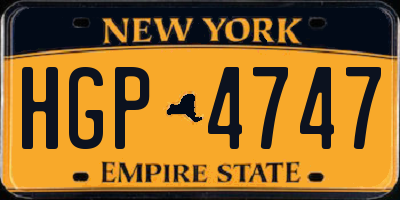 NY license plate HGP4747