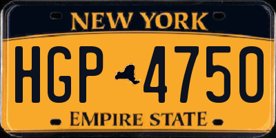 NY license plate HGP4750