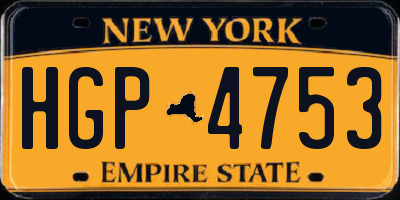 NY license plate HGP4753