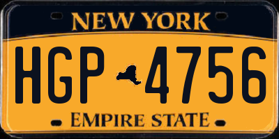 NY license plate HGP4756