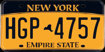 NY license plate HGP4757