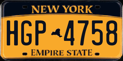 NY license plate HGP4758