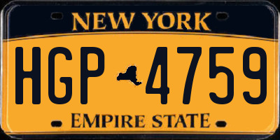 NY license plate HGP4759