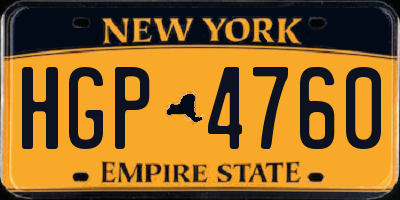 NY license plate HGP4760