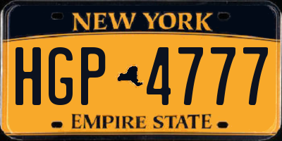 NY license plate HGP4777