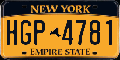 NY license plate HGP4781