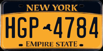 NY license plate HGP4784