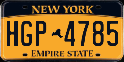 NY license plate HGP4785