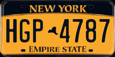 NY license plate HGP4787