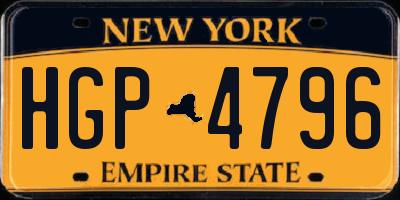 NY license plate HGP4796