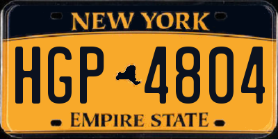 NY license plate HGP4804