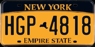 NY license plate HGP4818