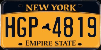 NY license plate HGP4819