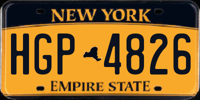 NY license plate HGP4826