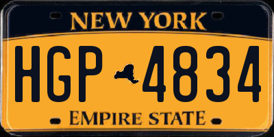 NY license plate HGP4834